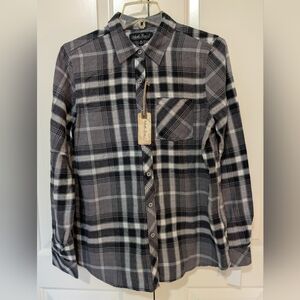 NORTY RIVER Women's Plaid Print Long Sleeve Button Down Flannel Shirt